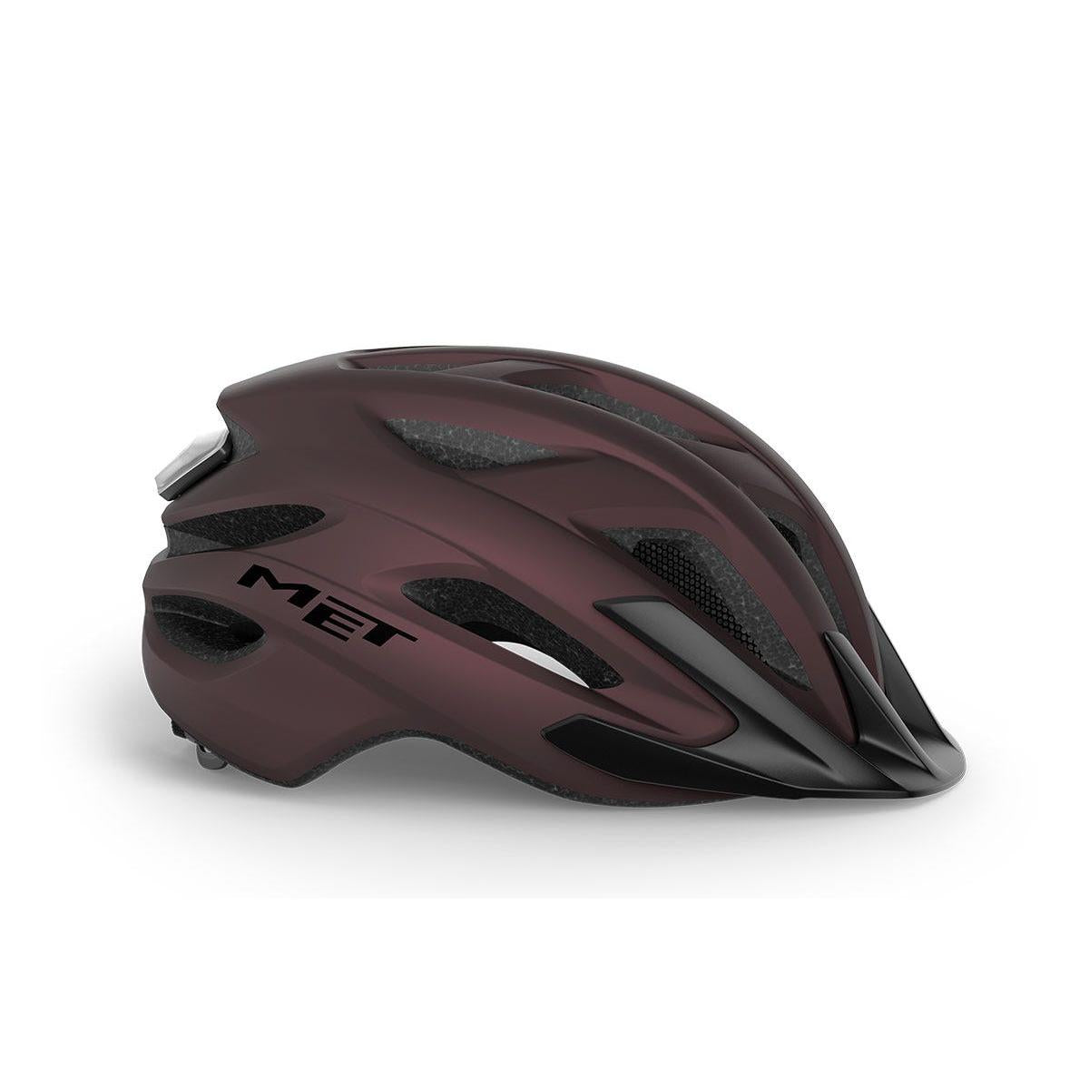 Met Crossover Helmet Burgundy Matte with LIGHT