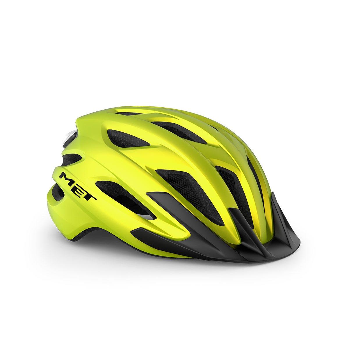 Met Crossover Helmet Lime Yellow Metallic with LIGHT – 99 Bikes