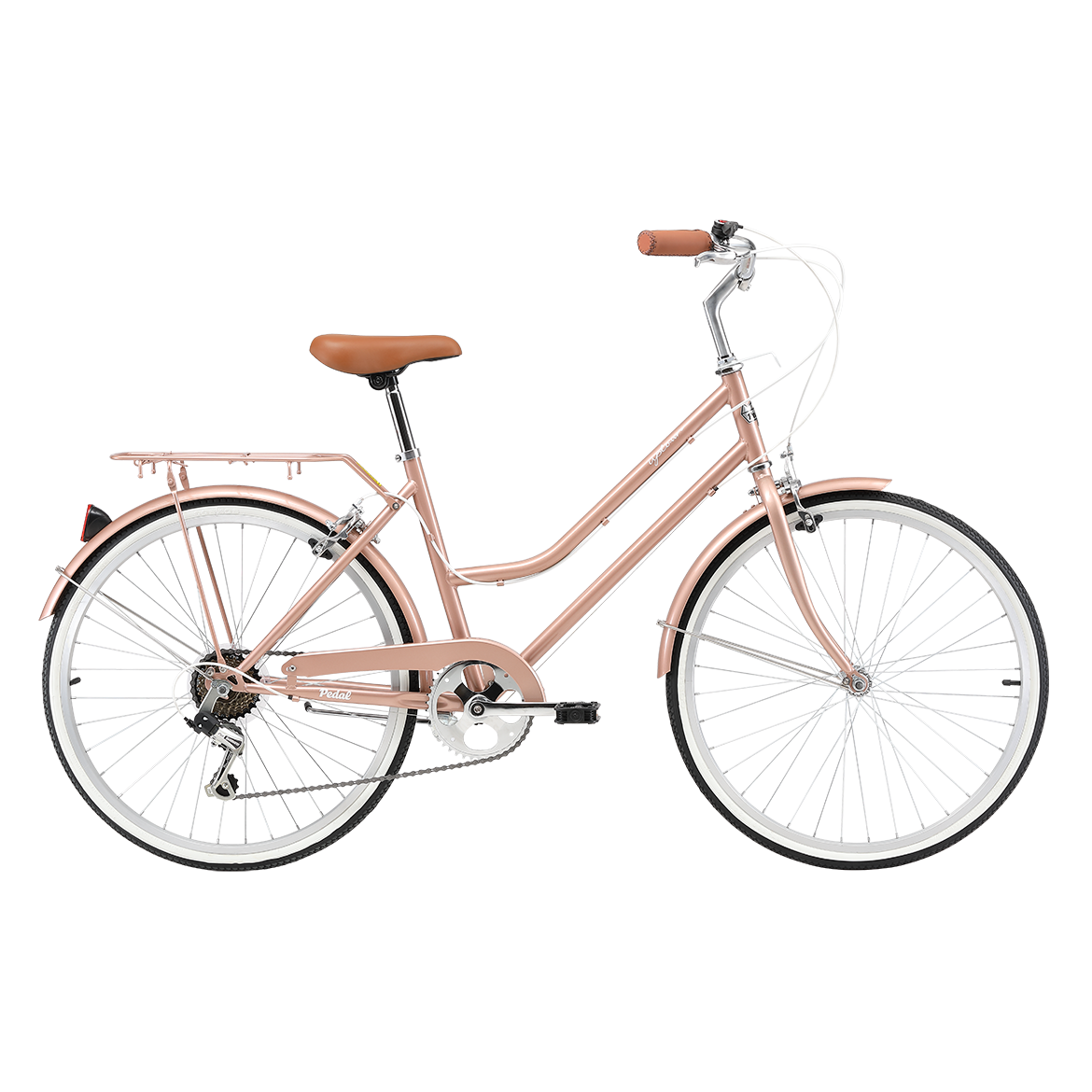 Pedal Uptown Junior 24'' Kids Vintage Cruiser Bike Rose Gold – 99