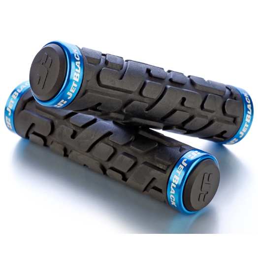 JetBlack Rivet LockOn Grips Light Black/Cyan