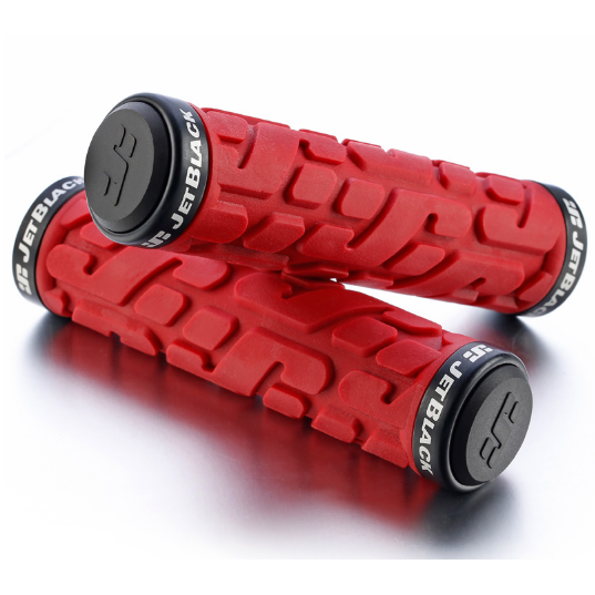 JetBlack Rivet LockOn Grips Red/Black