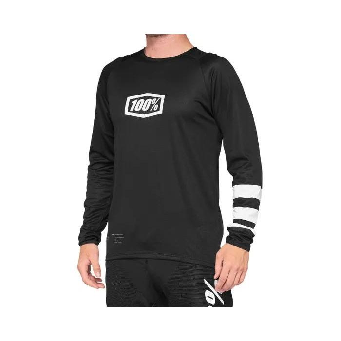 100% R-Core Long Sleeve Youth Jersey Black/White