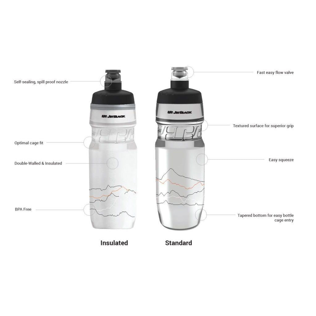 JetBlack Icon Bottle Clear Black 600mL