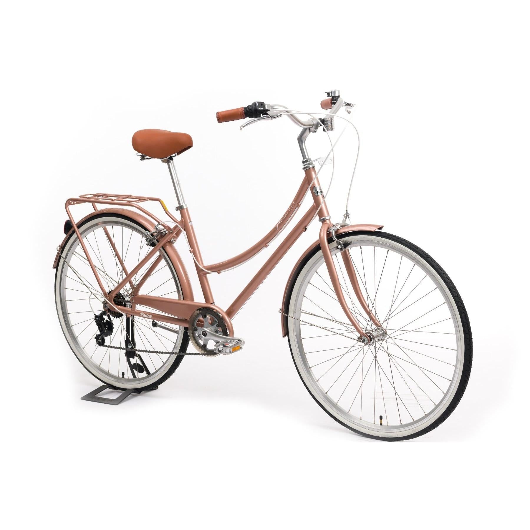 Pedal Uptown DLX Vintage Cruiser Bike Rose Gold