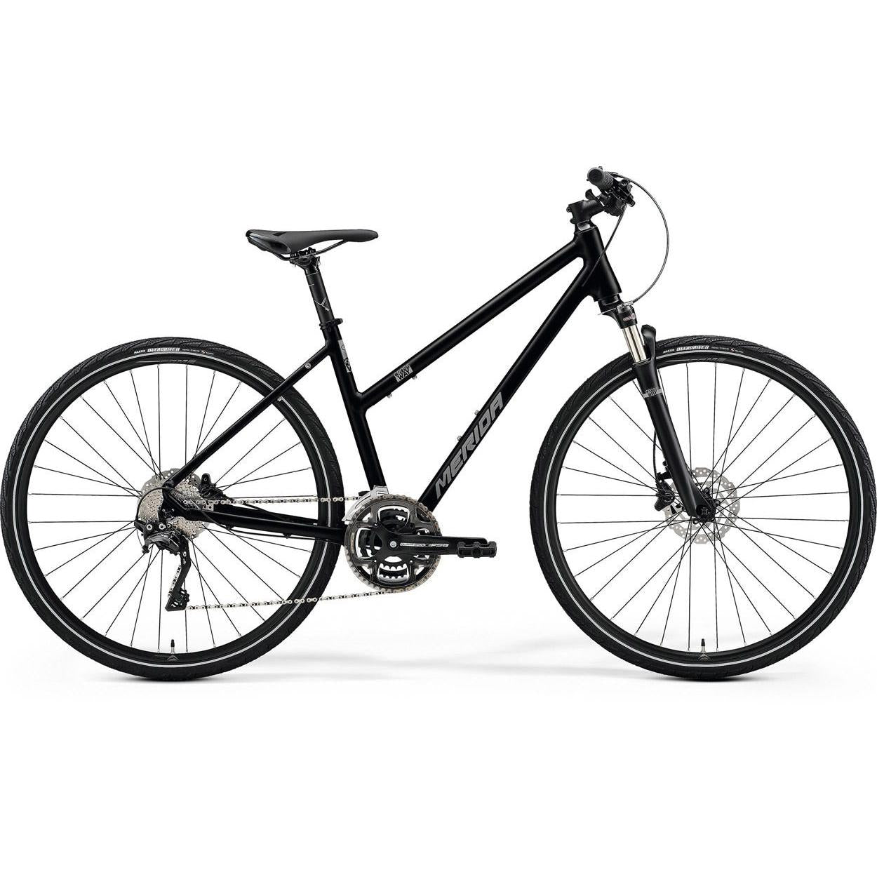 Merida Crossway 500 Hybrid Bike Glossy Black/Matt Silver – 99 Bikes