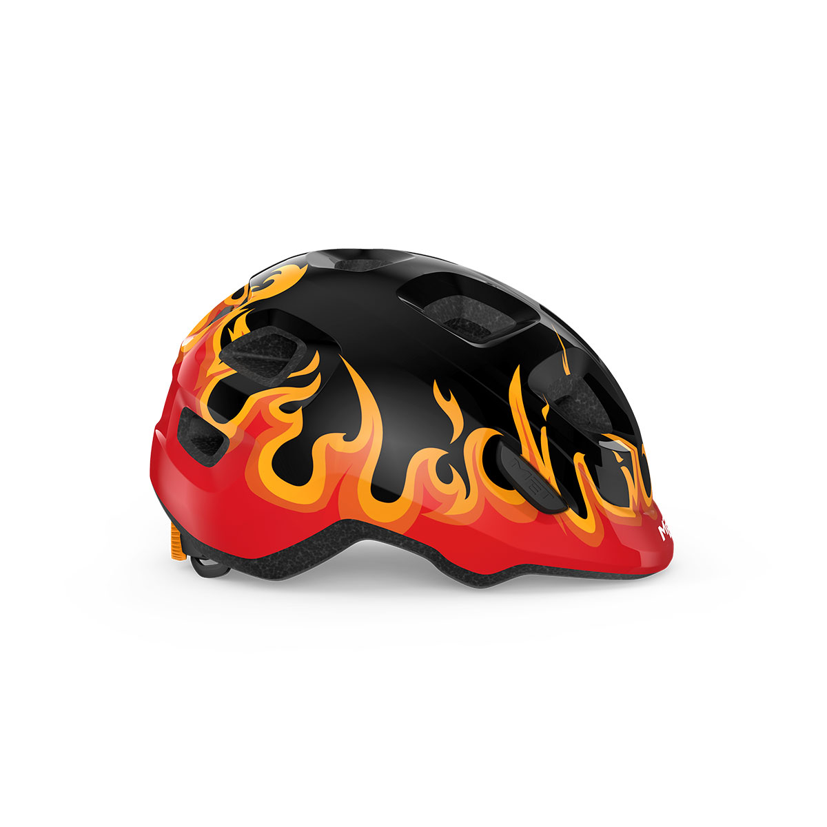 MET Hooray Kids Helmet Black Flames