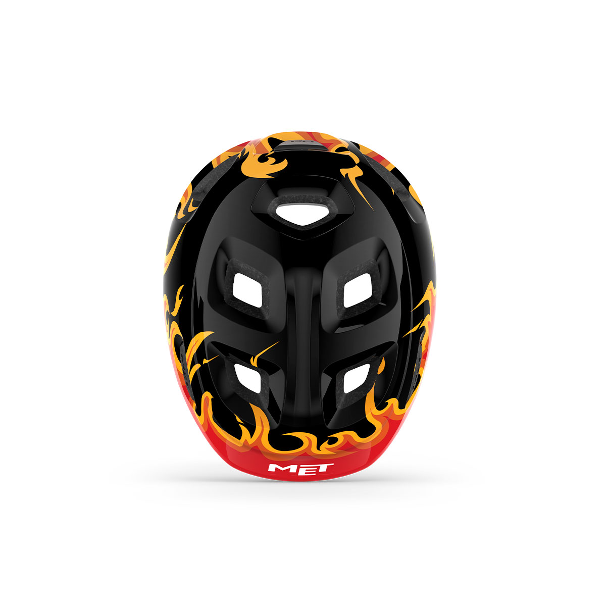 MET Hooray Kids Helmet Black Flames