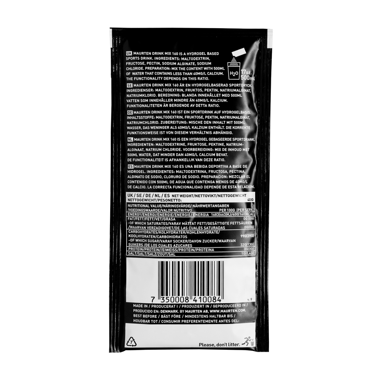 Maurten Drink Mix 160 Nutrition Hydration Mix 40g Sachet