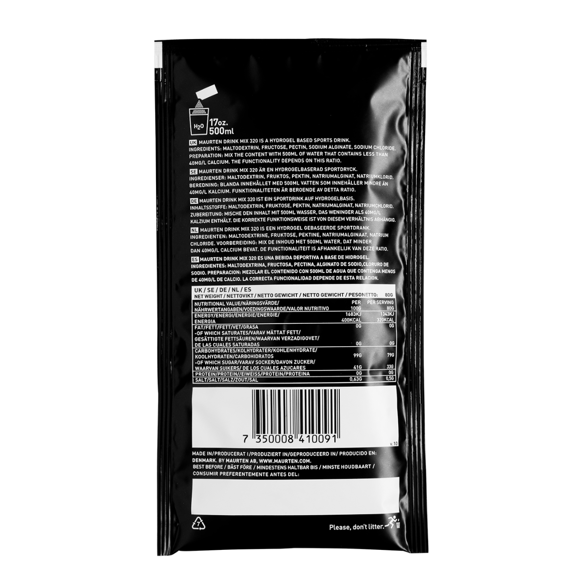 Maurten Drink Mix 320 Nutrition Hydration Mix 80g Sachet