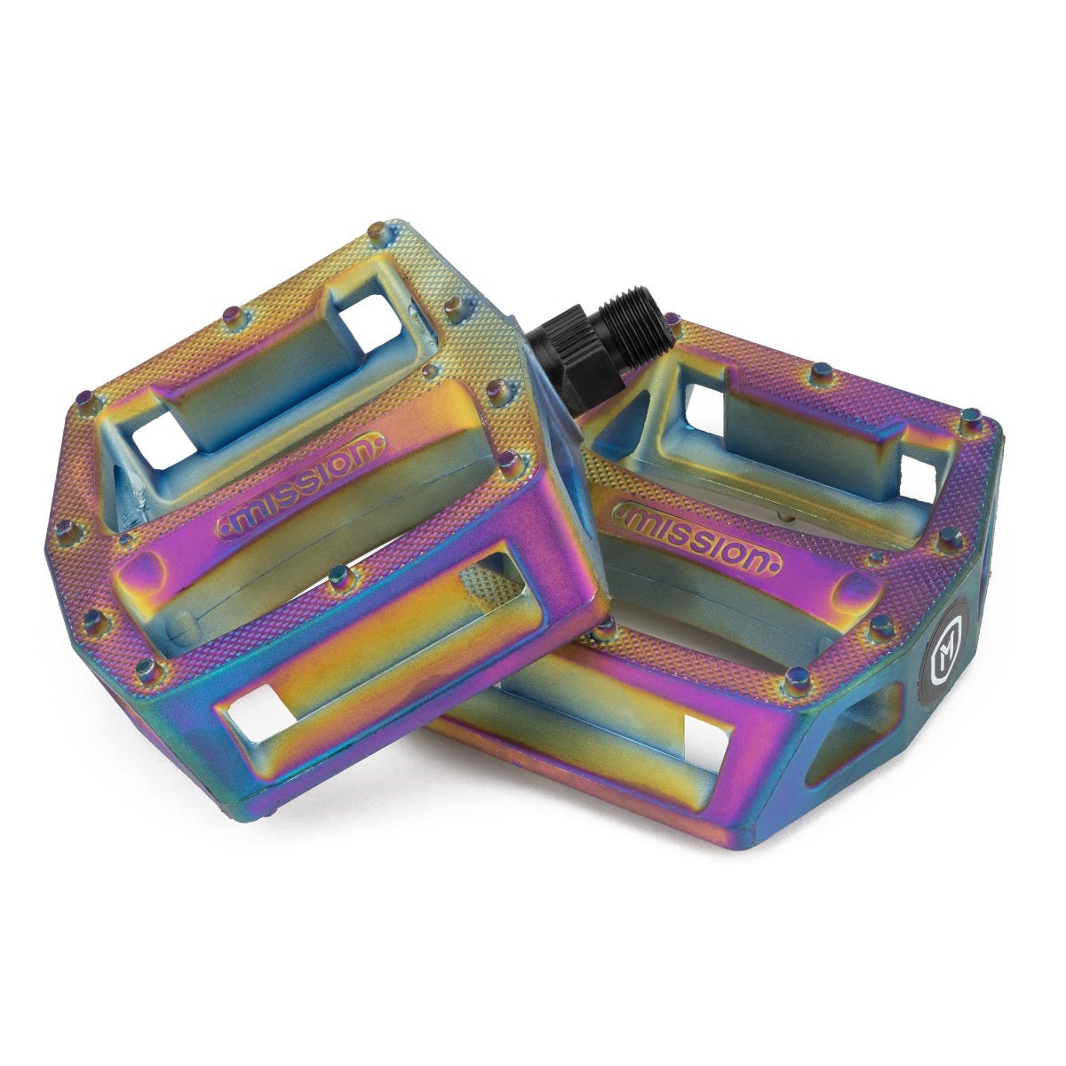 Mission Impulse BMX Pedals Oil Slick – 99 Bikes