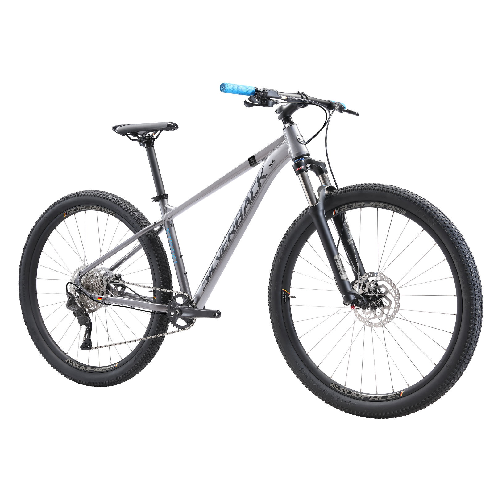 Silverback Stride Deluxe Mountain Bike Grey/Gloss Sky Blue