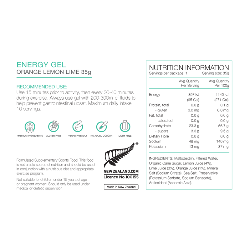 PURE Orange Lemon Lime Energy Gel 35g