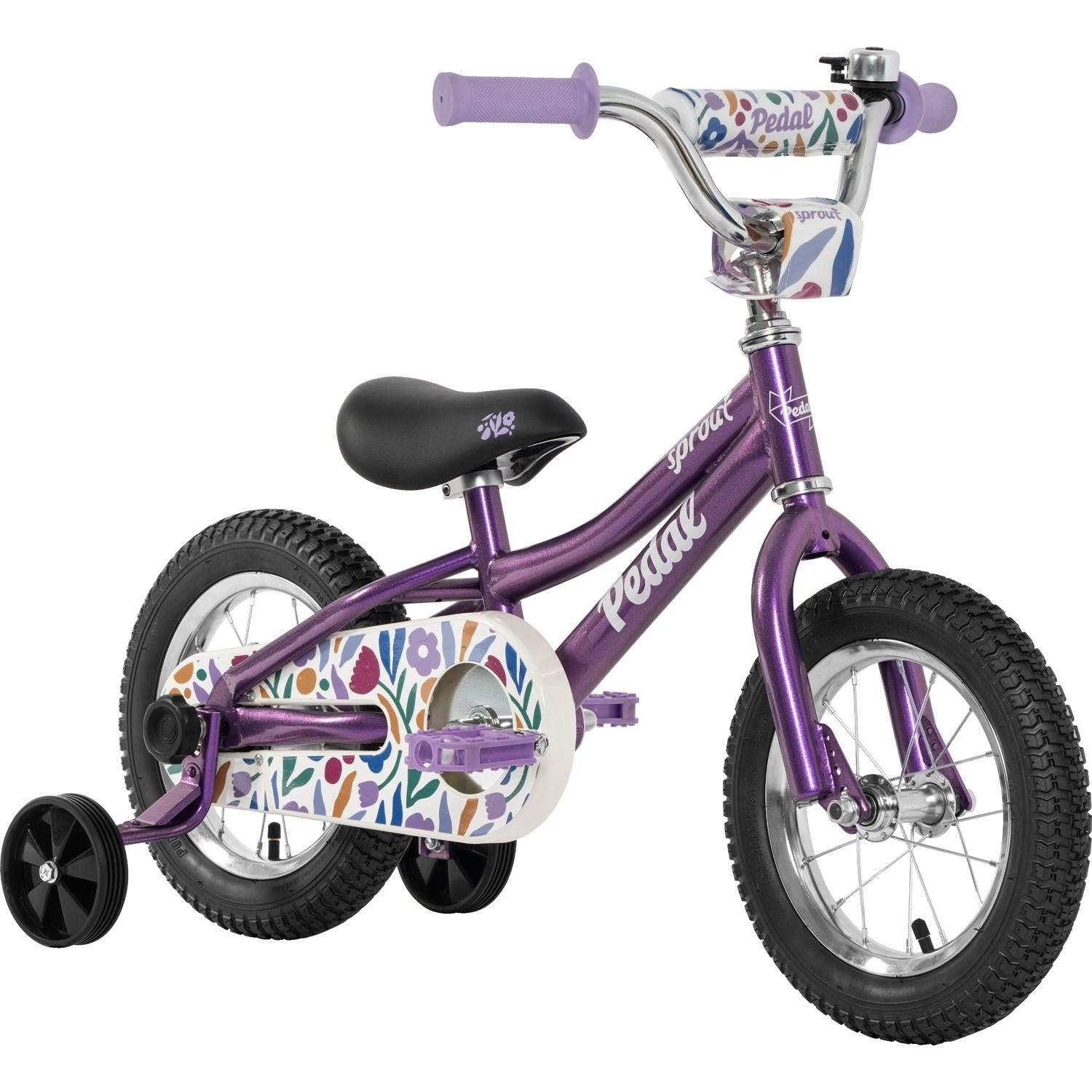 Pedal Sprout 12'' Kids Bike Purple/Flowers