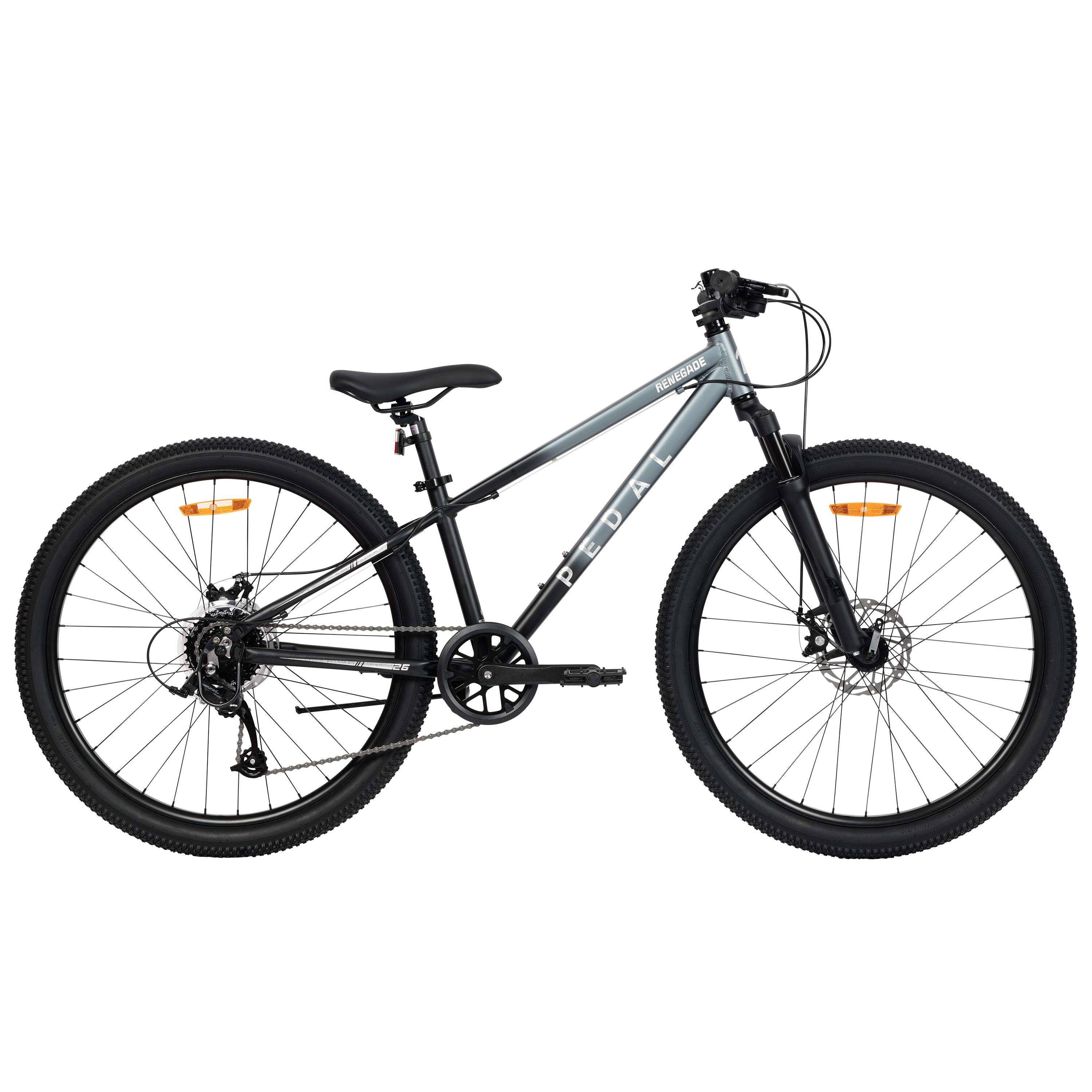 Pedal Renegade 26inch Kids Mountain Bike Metal Grey Fade