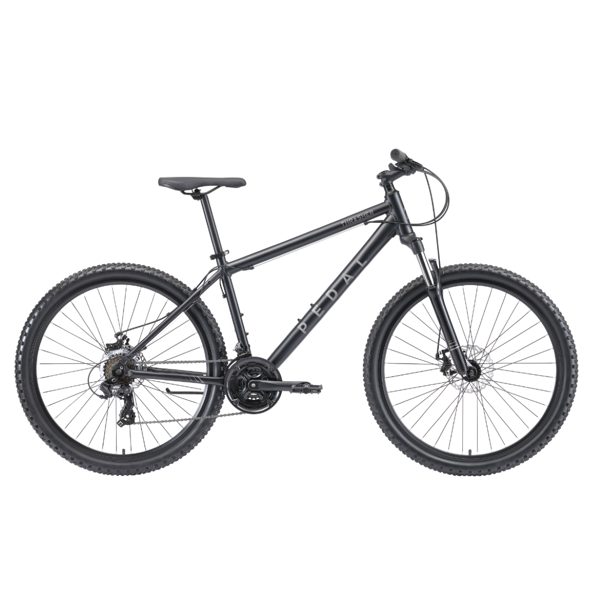 Pedal Thrasher Hardtail Mountain Bike Black/Grey – 99 Bikes