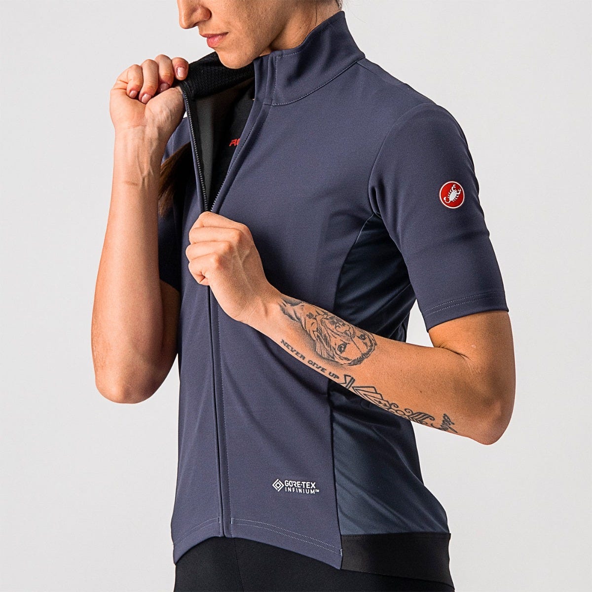 Castelli Perfetto Rosso Corsa Light LS Women's Jersey Steel Blue