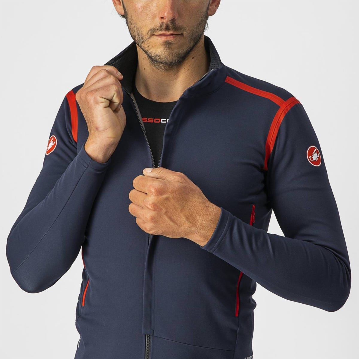 Castelli Perfetto Rosso Corsa LS Jersey Savile Blue – 99 Bikes