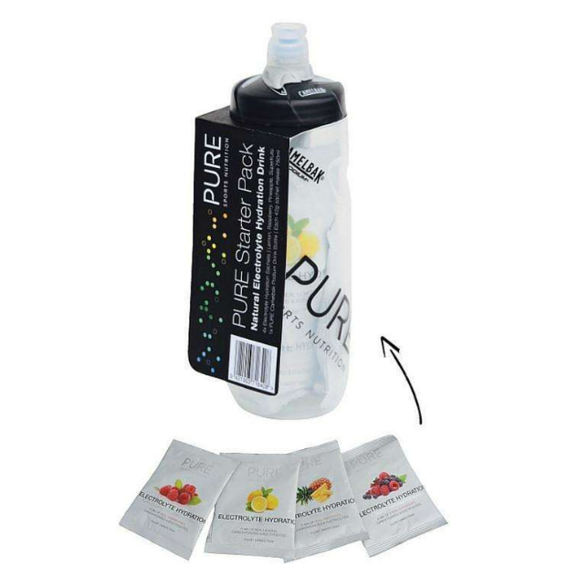 PURE Sports Nutrition Starter Pack with 1 x Bottle 750ml and 4 x Sachets