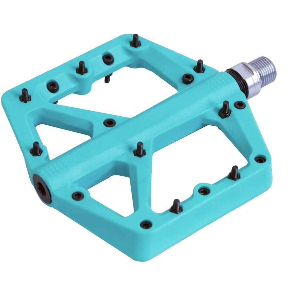 lightest flat pedals Azur Husky Flat Pedals Light Blue – 99 Bikes