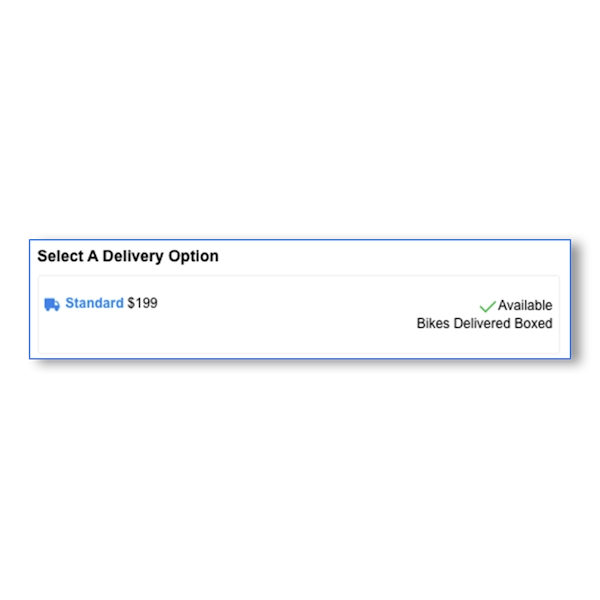 3 - SELECT BIKES DELIVERED BOXED