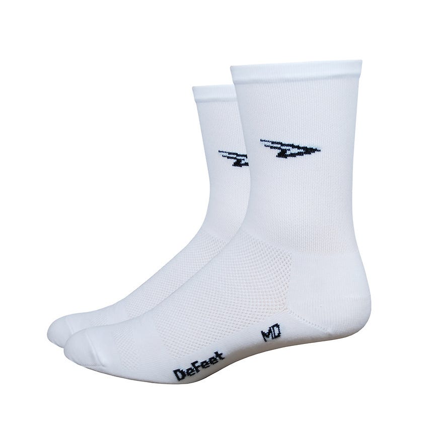 Defeet Aireator D-Logo Single Cuff Socks White