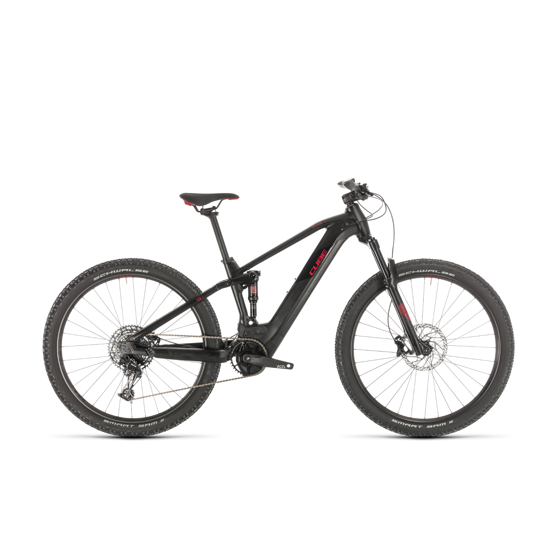 cube acid e bike 2020 Cube Stereo Hybrid 120 Pro 500 Mountain Bike Black/Red (2020) – 99 Bikes