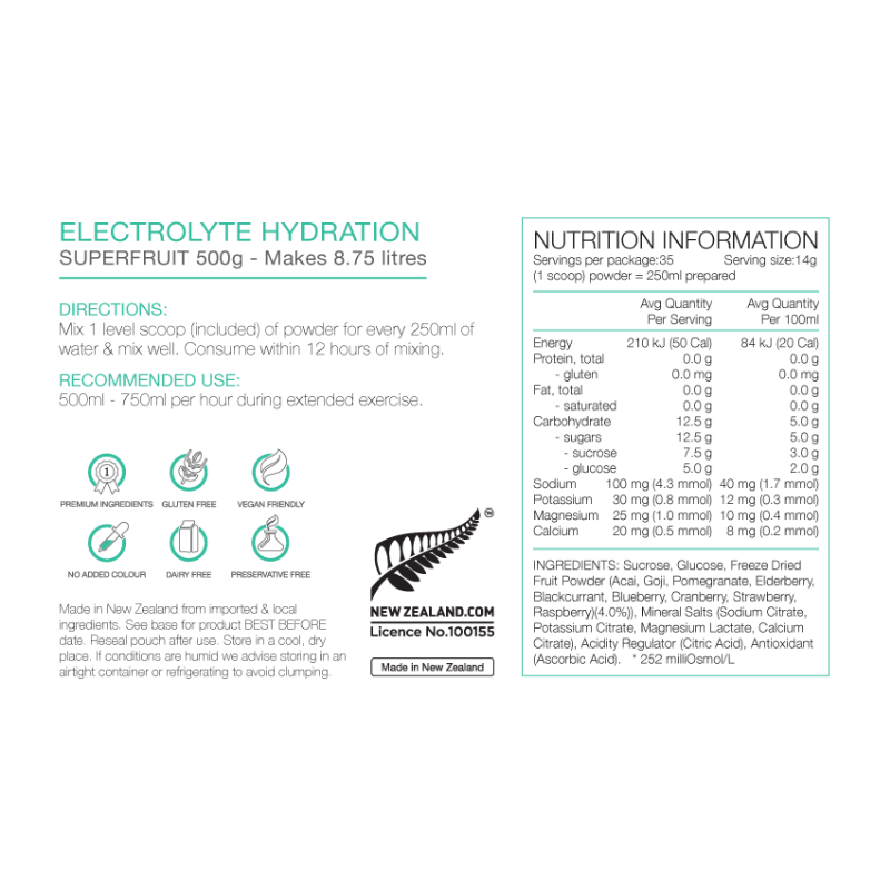 PURE Superfruits Electrolyte Hydration Powder 500g