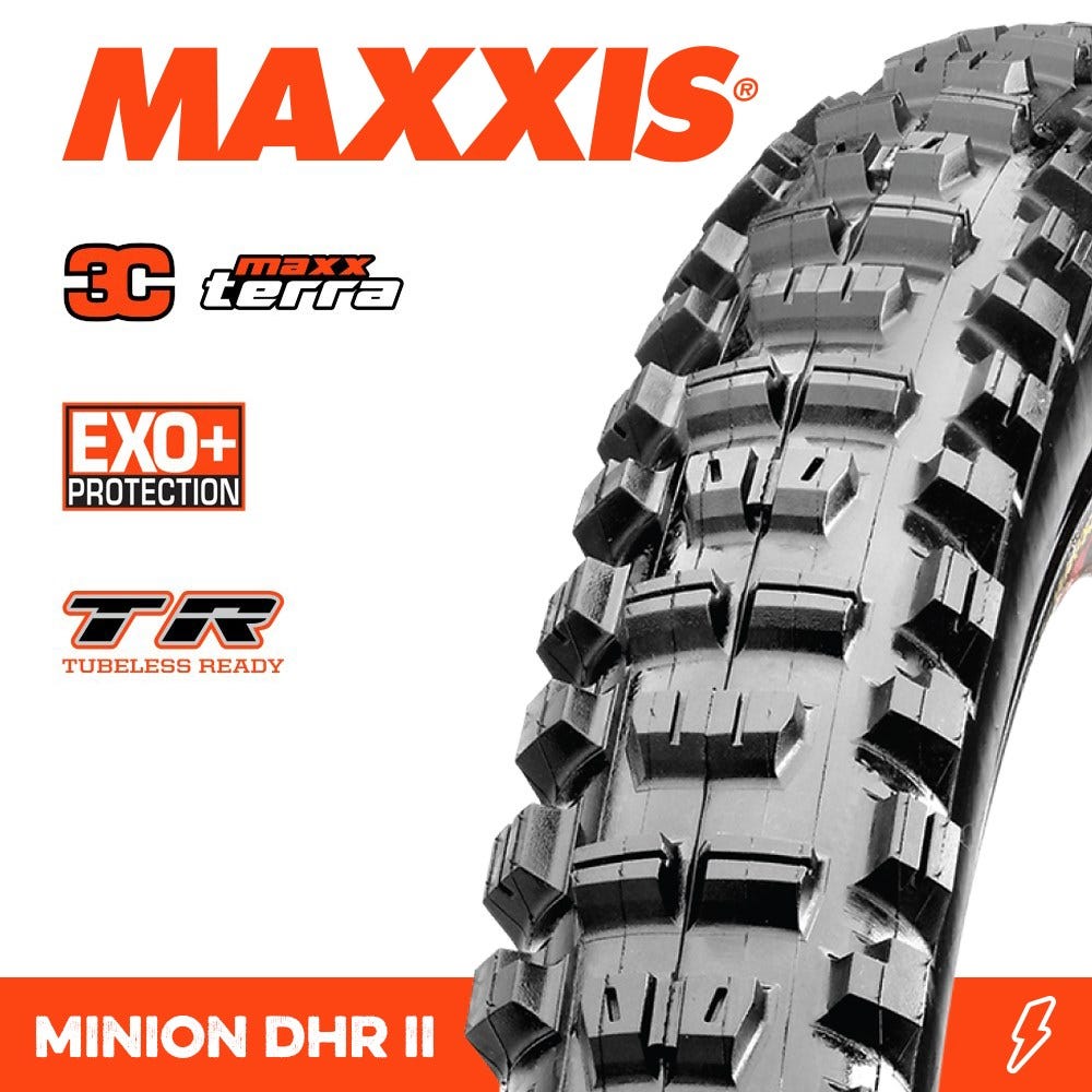 Tyre Maxxis Minion DHR II 29x2.6 3C Terra EXO+ TR Black Fold