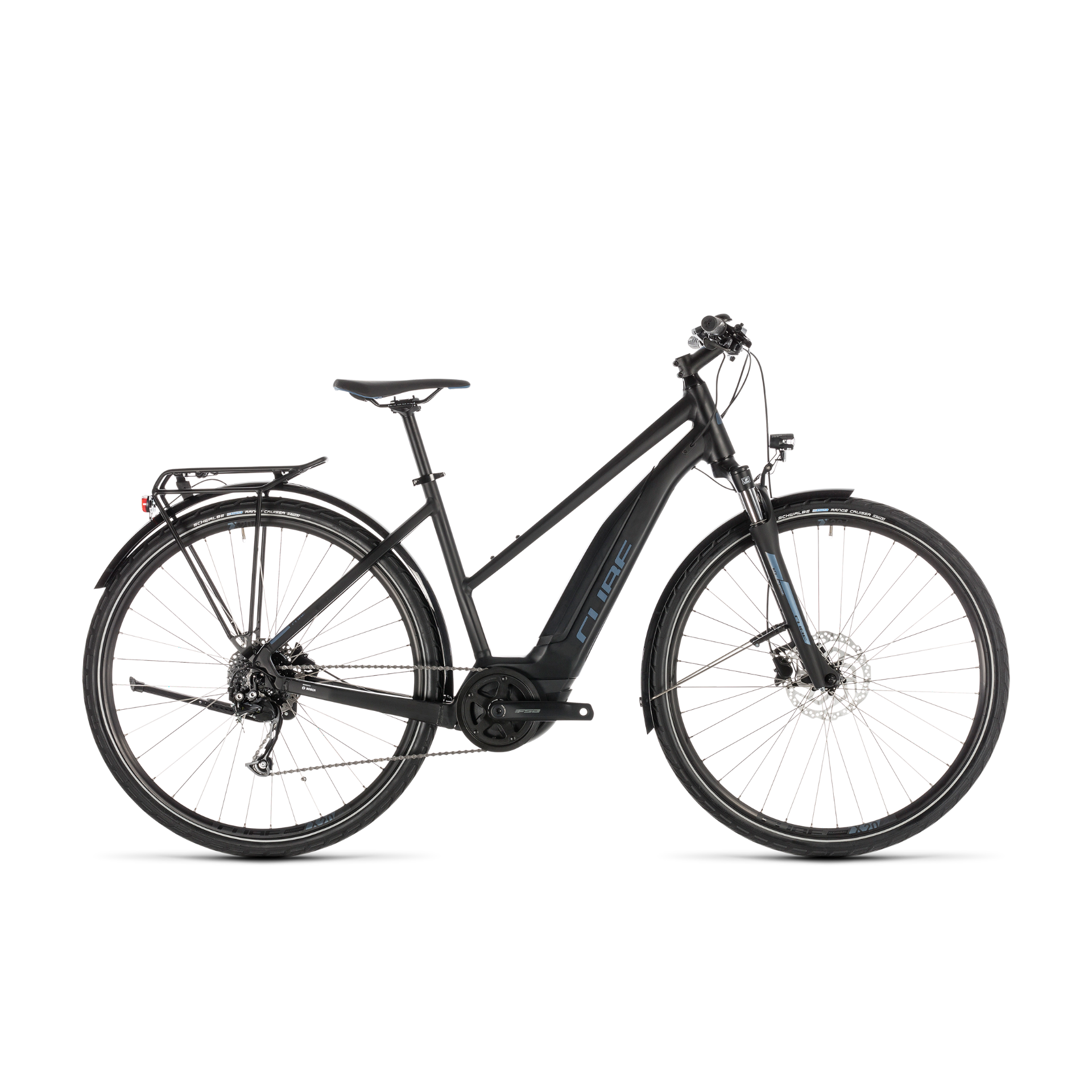 e bike cube touring hybrid one 400 Cube Touring Hybrid One 400 Trapeze E-Hybrid Bike Black/Blue