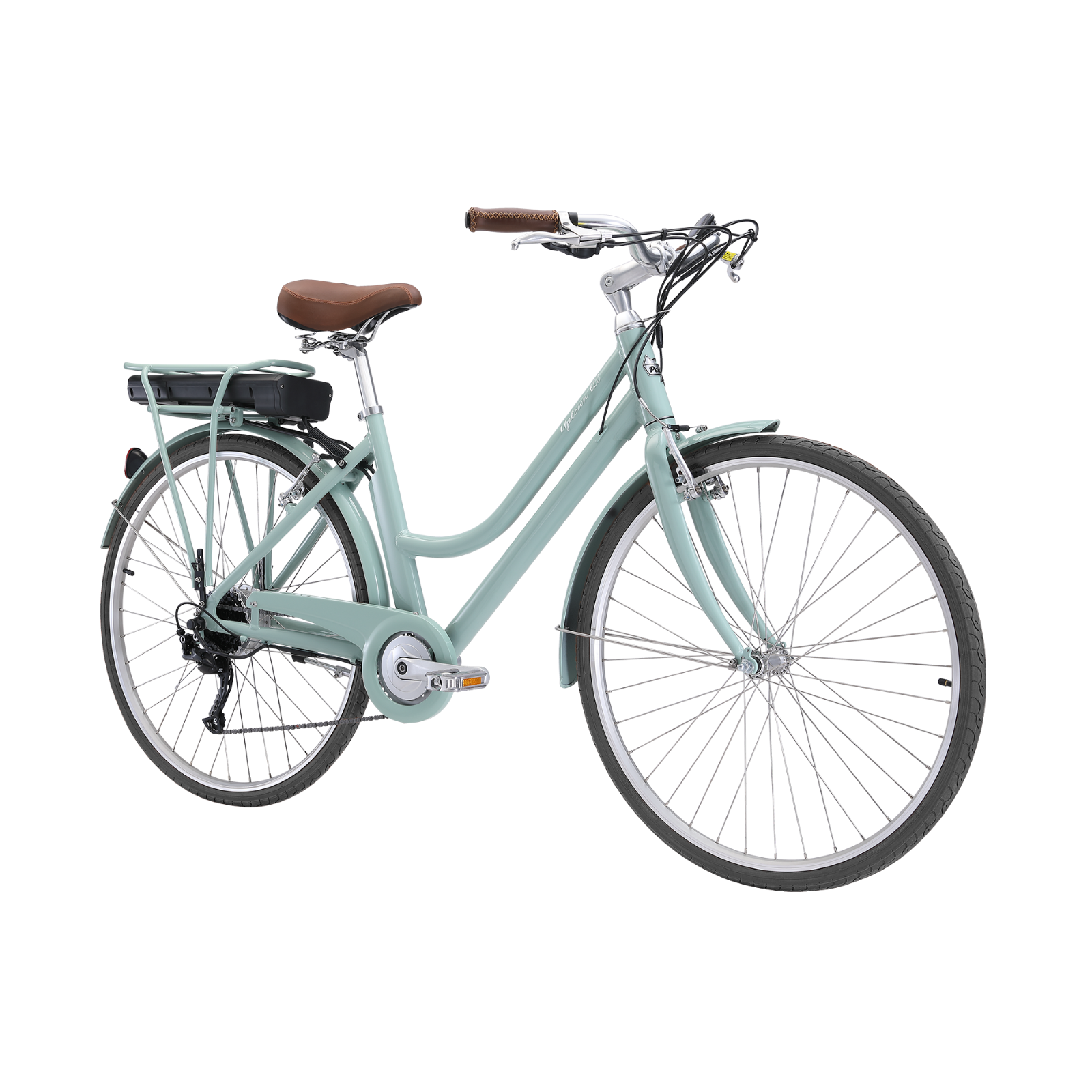 Pedal Uptown ELC Electric Vintage Cruiser Bike Sage