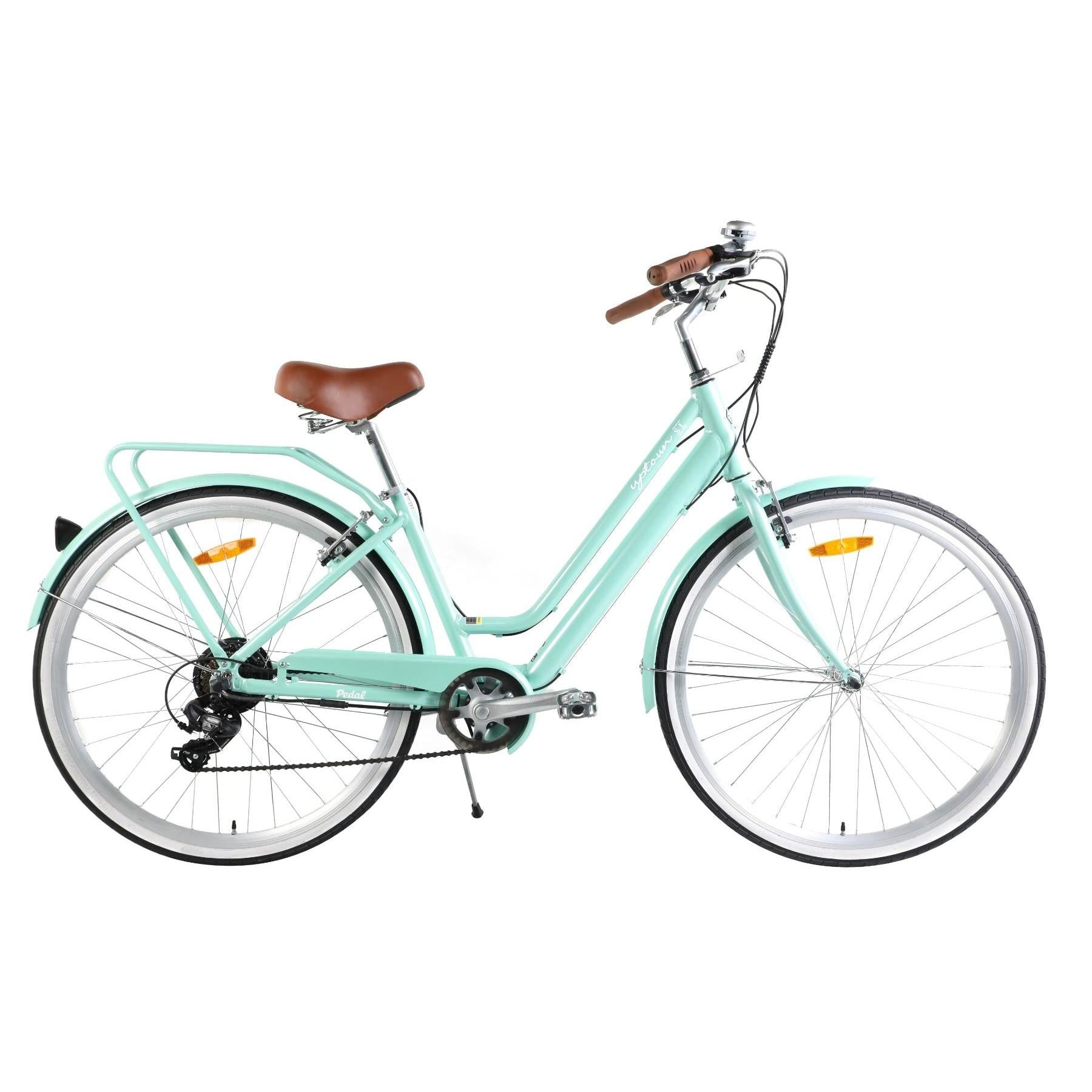 Pedal Uptown SL Electric Vintage Cruiser Bike Mint Green – 99 Bikes