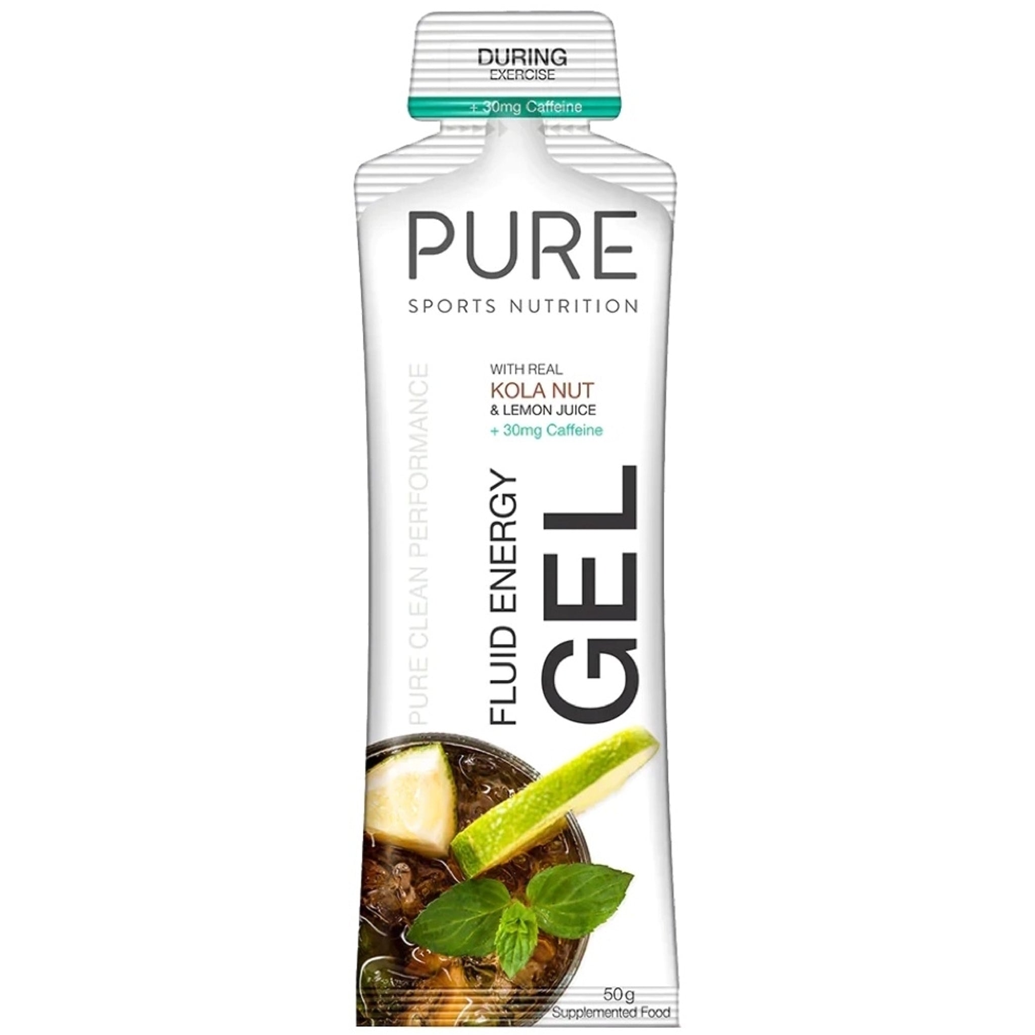 Pure Fluid Energy Gel 50G Kola Nut & Lemon Juice + Caffeine