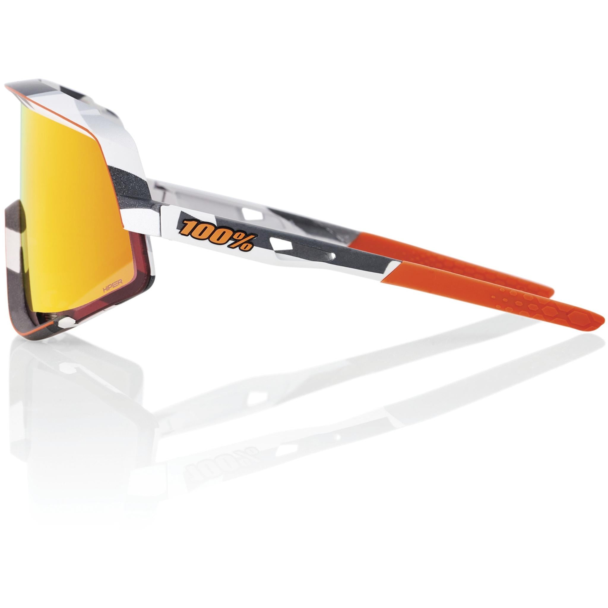 100% Glendale Sunglasses Soft Tact Grey Camo Frame - HiPER Red Lens