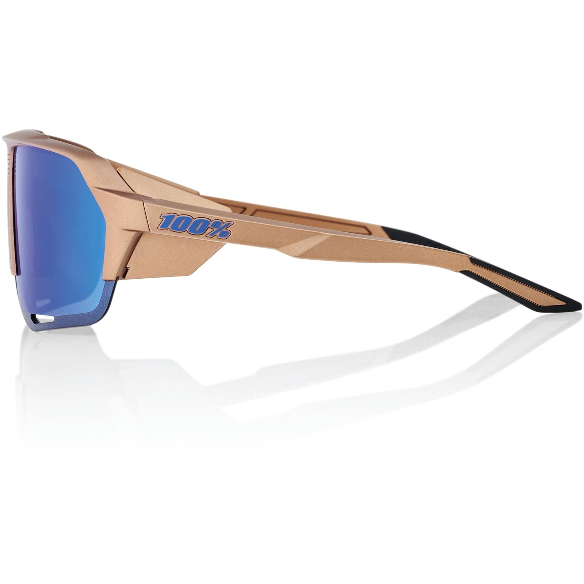 100% Norvik Sunglasses Matte Copper Chromium Sport - Blue Mirror