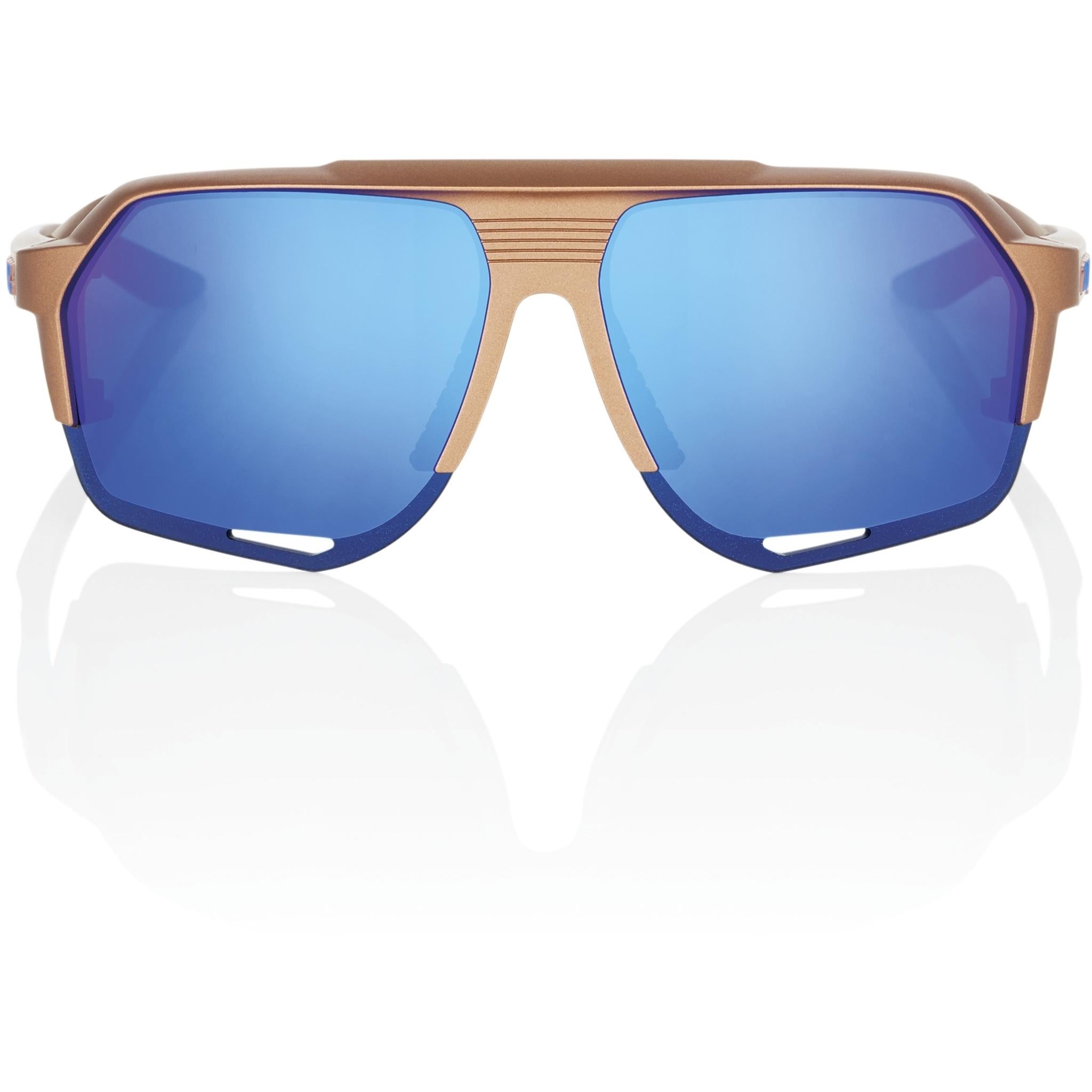 100% Norvik Sunglasses Matte Copper Chromium Sport - Blue Mirror
