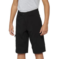 100% Ridecamp Youth Shorts Black (with Liner)
