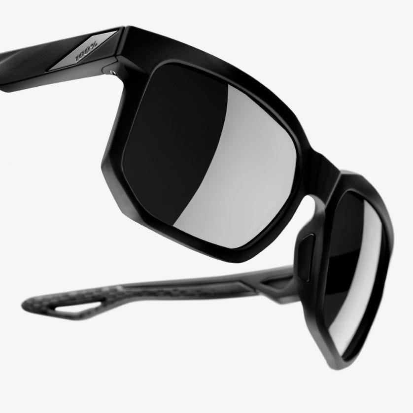 100% Centric Sunglasses Matte Black with Smoke Lens