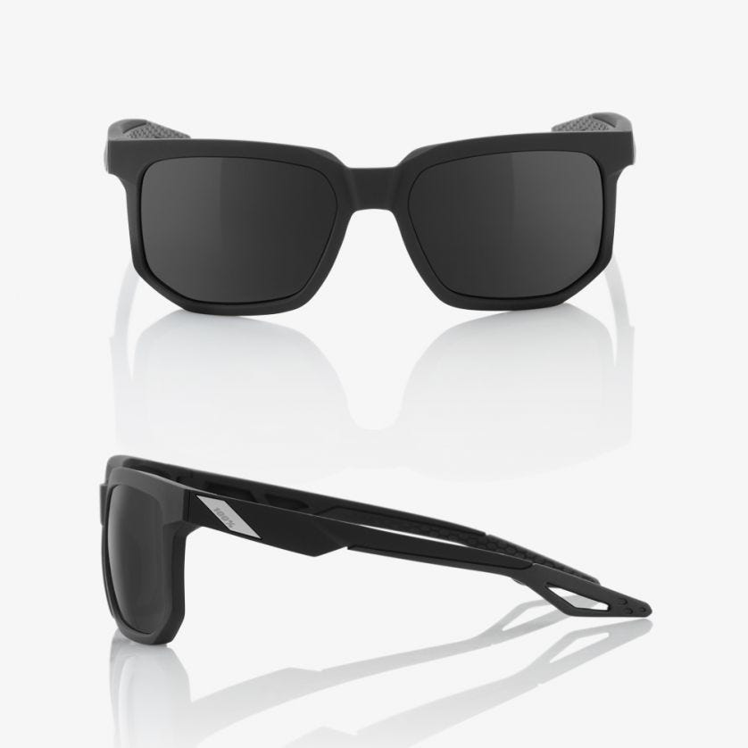100% Centric Sunglasses Matte Black with Smoke Lens