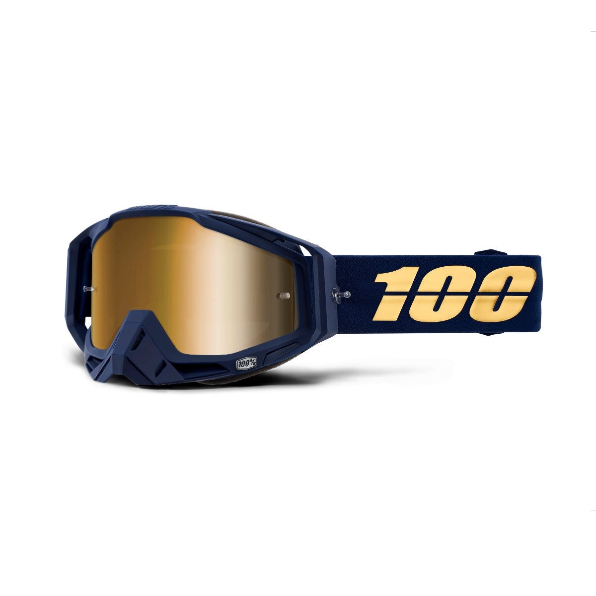 100% Racecraft Goggles Bakken - Mirror True Gold Lens