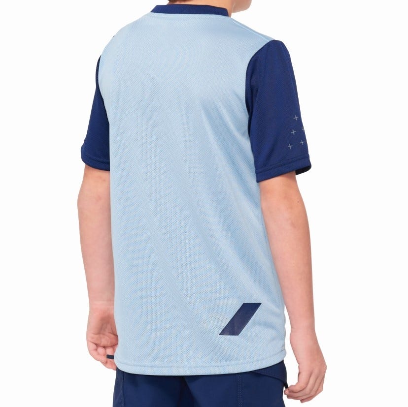 100% Ridecamp Short Sleeve Youth Jersey Light Slate/Navy
