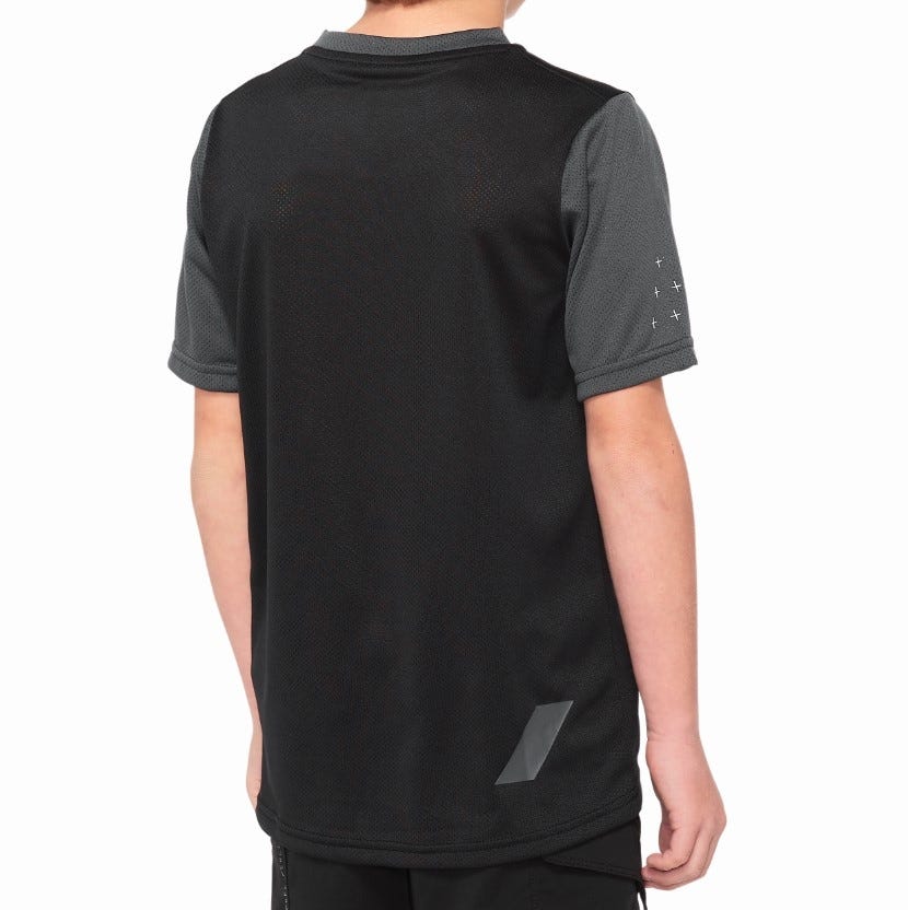 100% Ridecamp Short Sleeve Youth Jersey Black/Charcoal