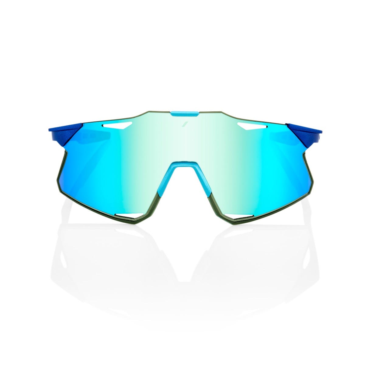 100% Hypercraft Sunglasses Metallic Blue with Blue Topaz Lens