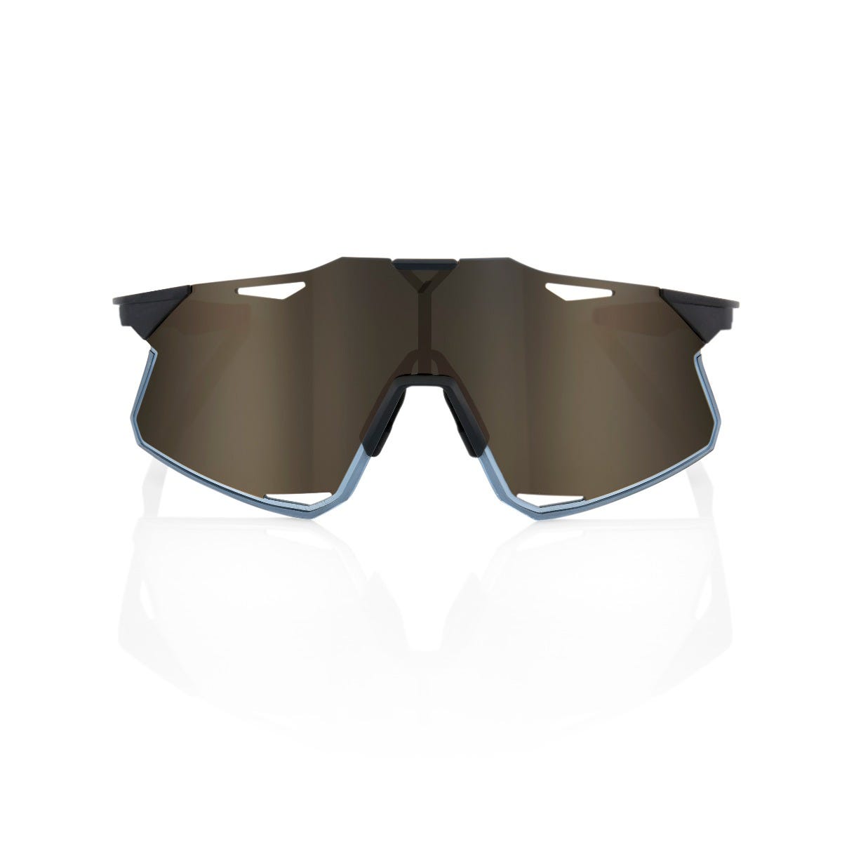100% Hypercraft Sunglasses Matte Black with Gold Lens