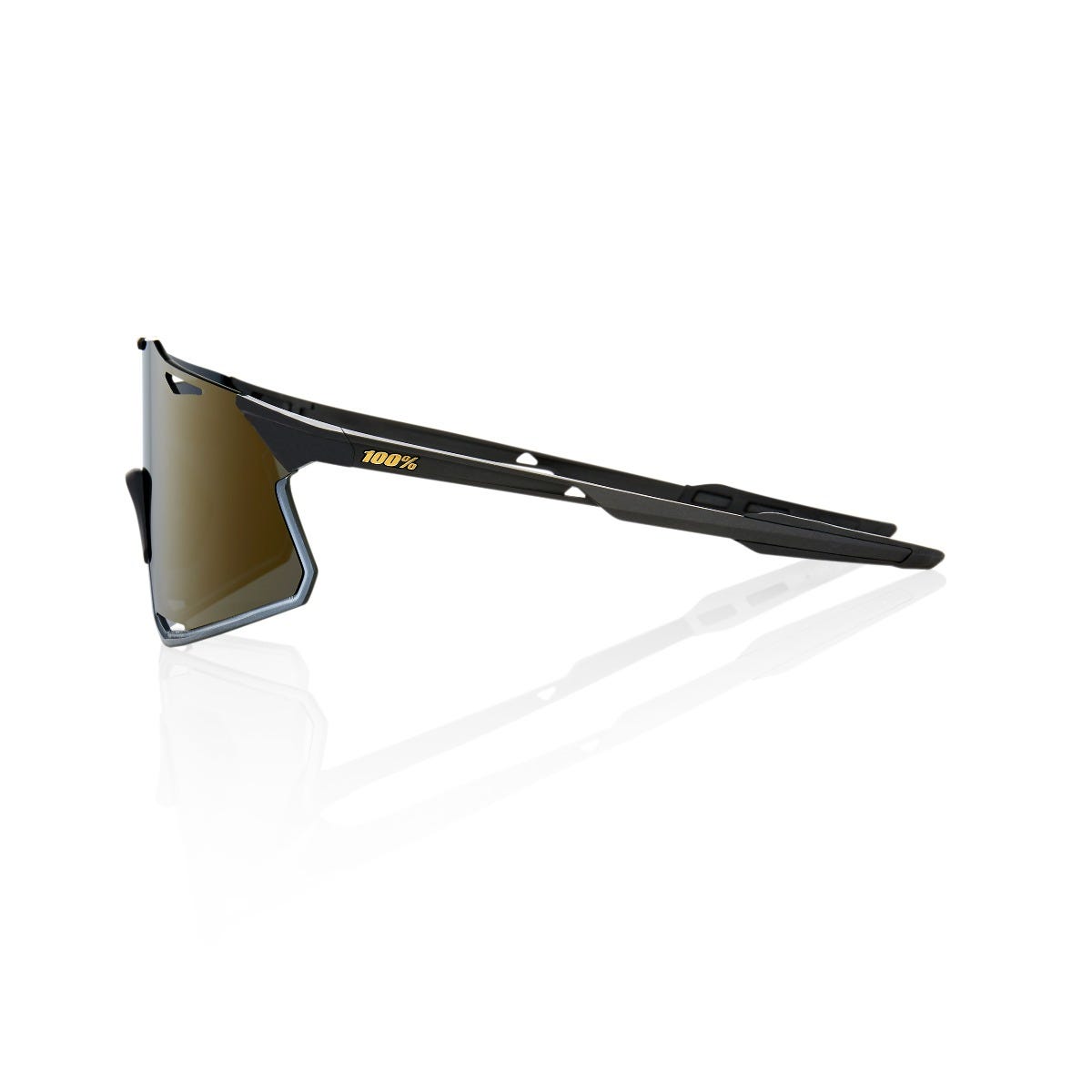 100% Hypercraft Sunglasses Matte Black with Gold Lens