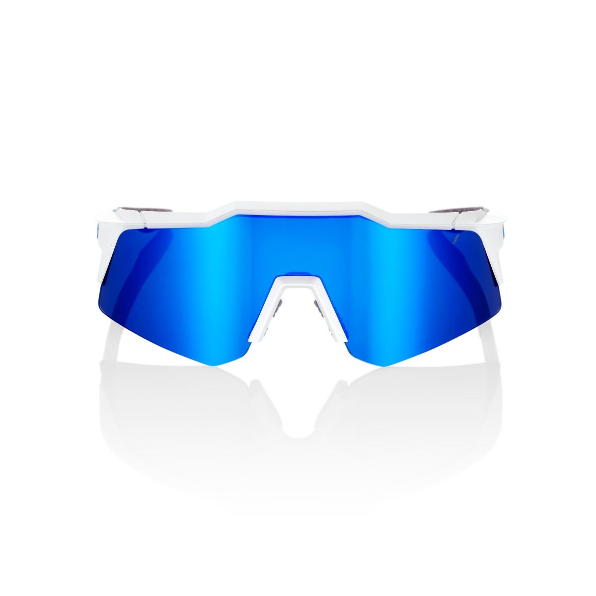 100% Speedcraft XS Sunglasses Matte White with Blue Lens
