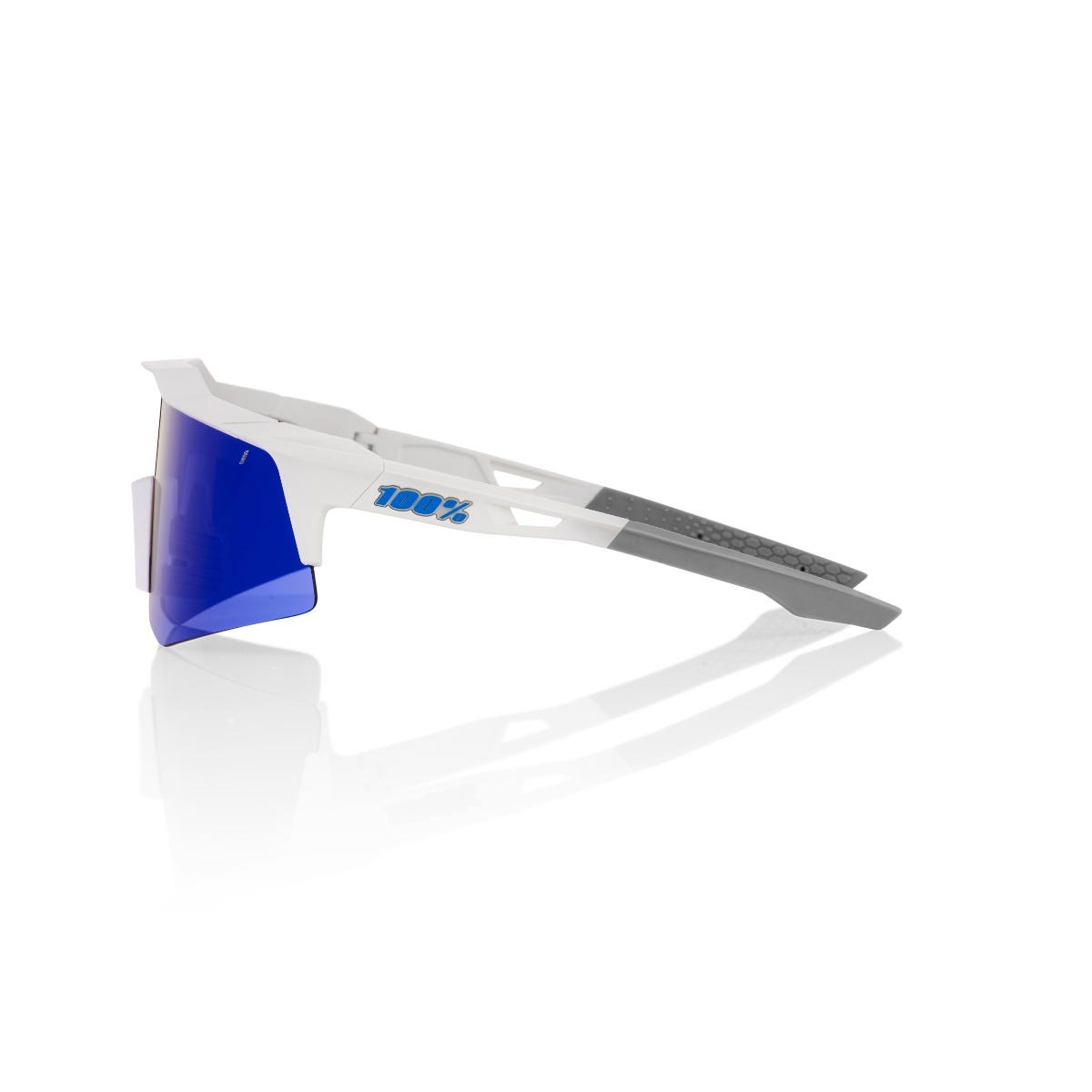 100% Speedcraft XS Sunglasses Matte White with Blue Lens