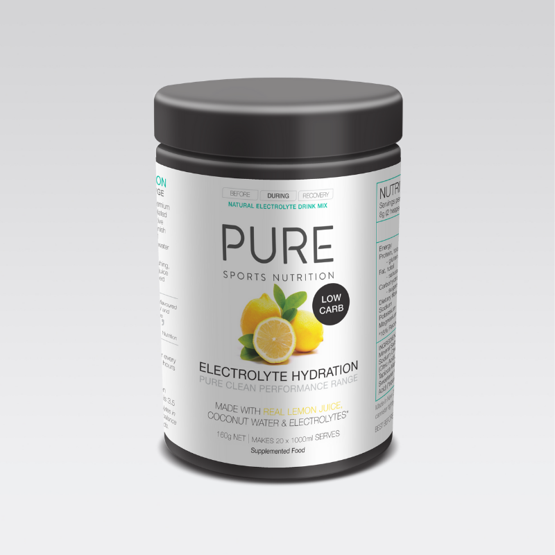 PURE Lemon Low Carb Electrolyte Hydration Powder 160g