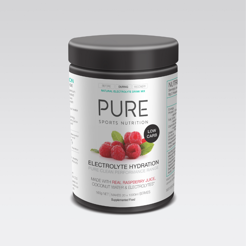 PURE Raspberry Low Carb Electrolyte Hydration Powder 160g