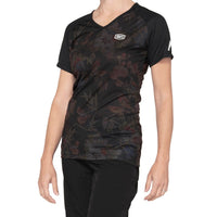 100% Airmatic Short Sleeve Women's Jersey Black/Floral