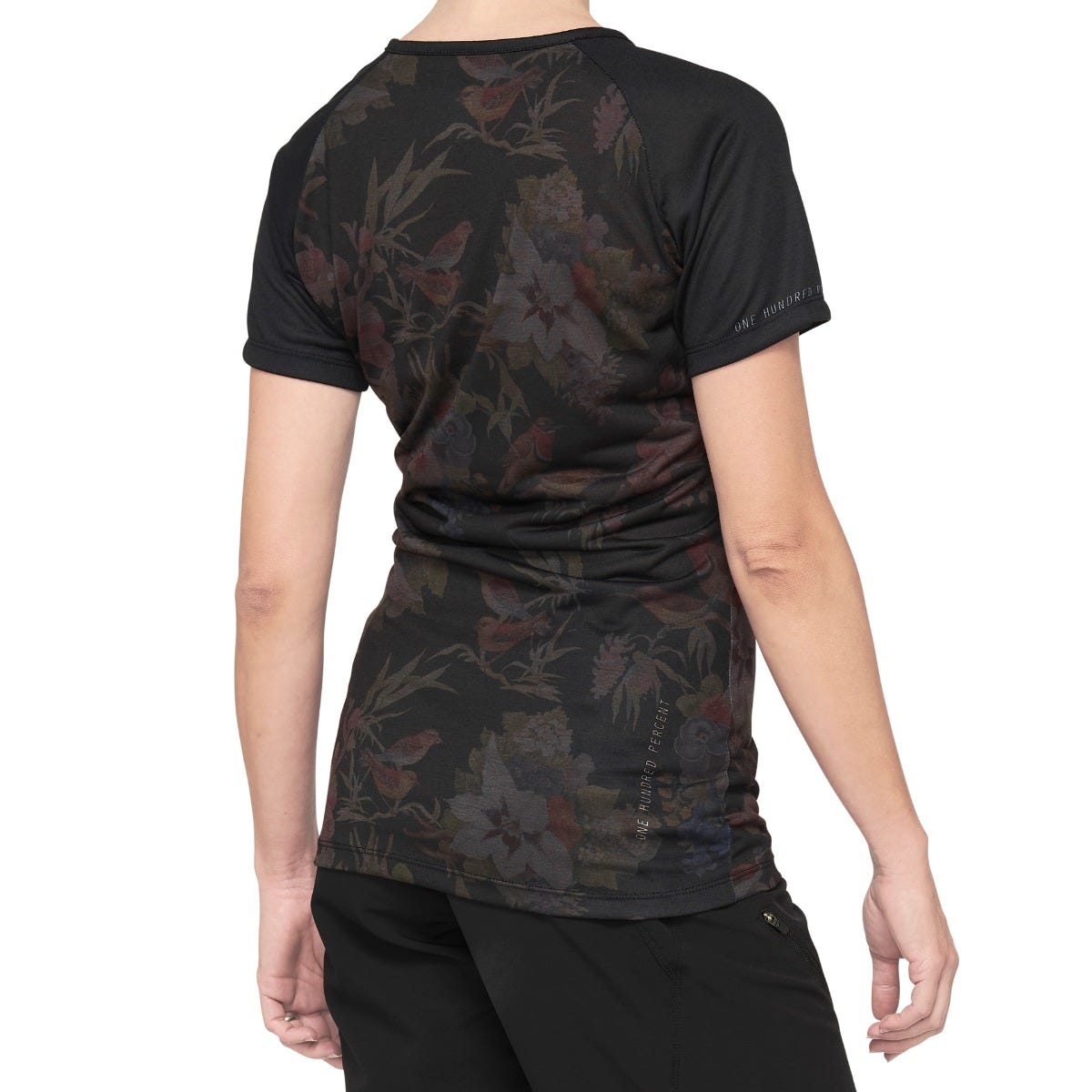 100% Airmatic Short Sleeve Women's Jersey Black/Floral